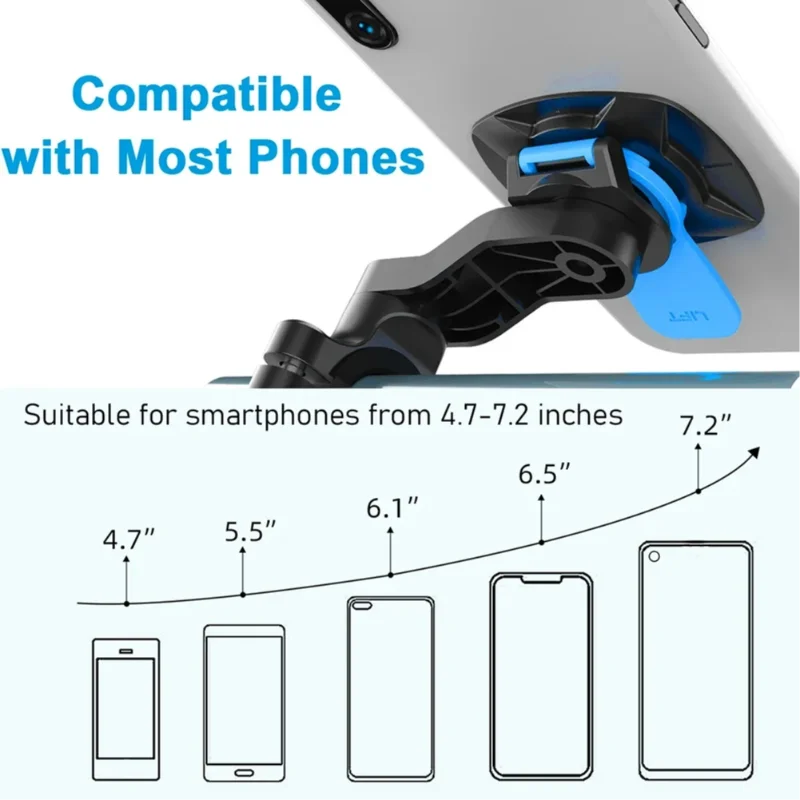 Standes Motorcycle Bike Phone Holder 360° Rotatable Detachable Mount for Delivery Navigation Self Lock Anti-shake Phone Holder