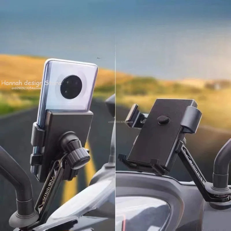 360° Free Rotation Phone Holder for Motorcycle Outdoor Bicycle Riding GPS Navigation and Video Shooting Shock Absorption Design