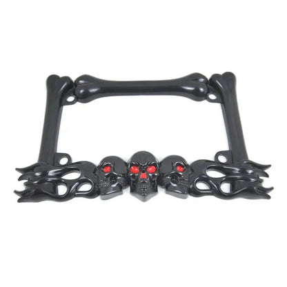 Skull Head Plastic Sport License Plate Frame For Motorcycle Scooters Skull Head Accessory Decoration