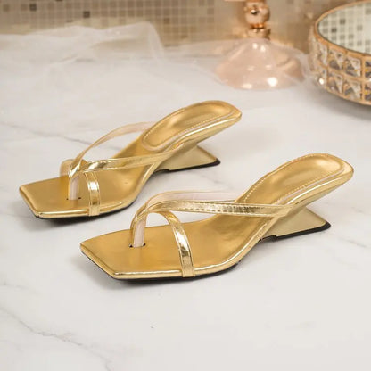 Women Sandals Summer New Soft Leather Square Toe Sandals with Flip-flops Fashion Thin Belt Thin Heel Soft Sole Shoes for Women