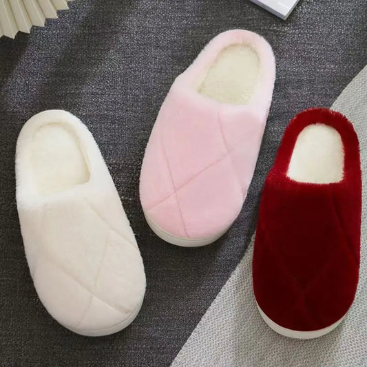 2025 Winter Plush Slippers - Cozy Non-Slip Indoor Warm House Shoes, Cute Lightweight Couple's Unisex Thick Sole Home Slippers