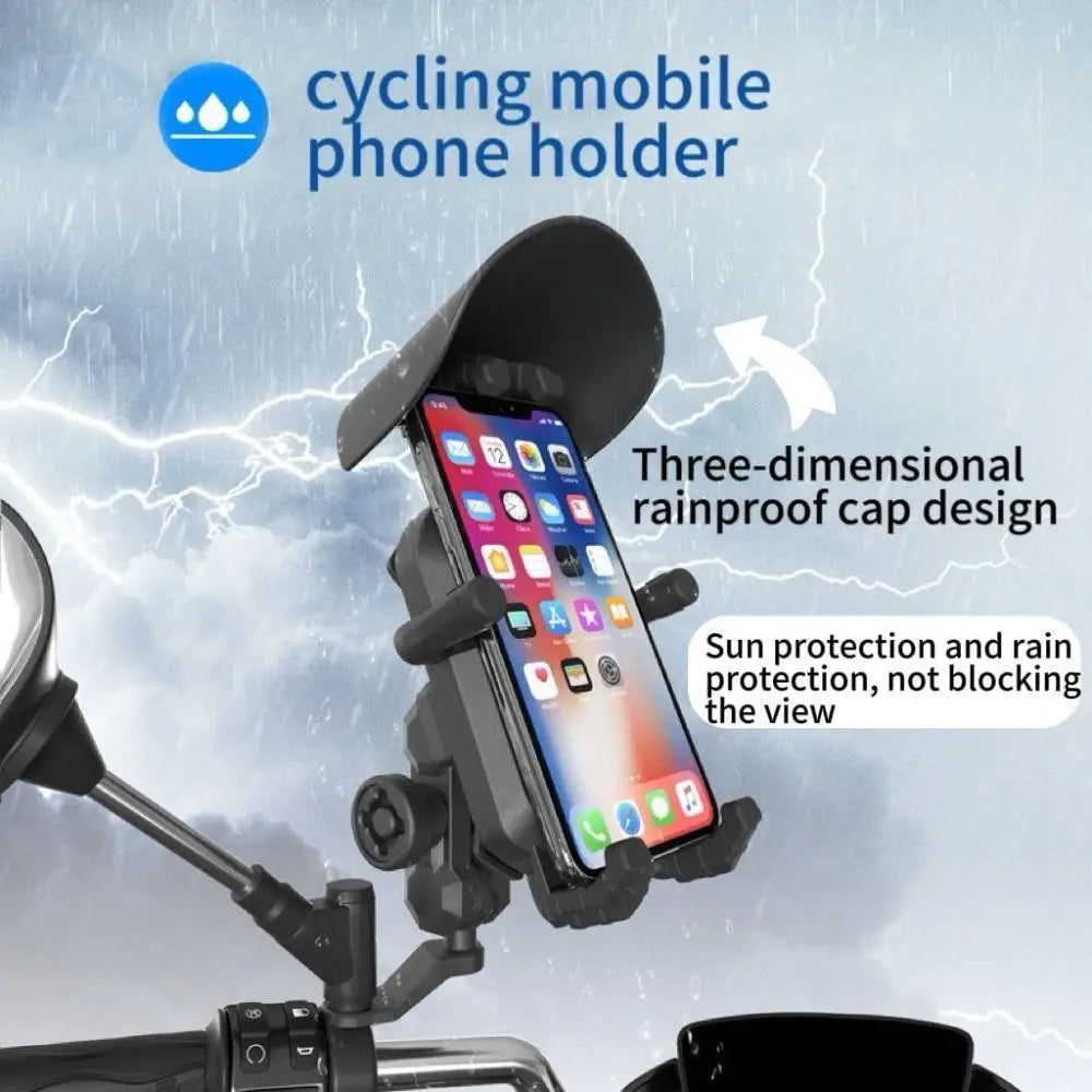 1Pc 360 Rotation Motorcycle Phone Holder Anti Vibration Sunshade Bicycle Phone Mount Anti-Fall Adjustable Bike Cellphone Support