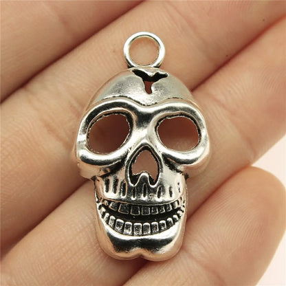 30Pcs/Bag 10 Styles Antique Silver Color Skull Skeleton Charms Pendant Diy Jewelry Accessories For Jewelry Making
