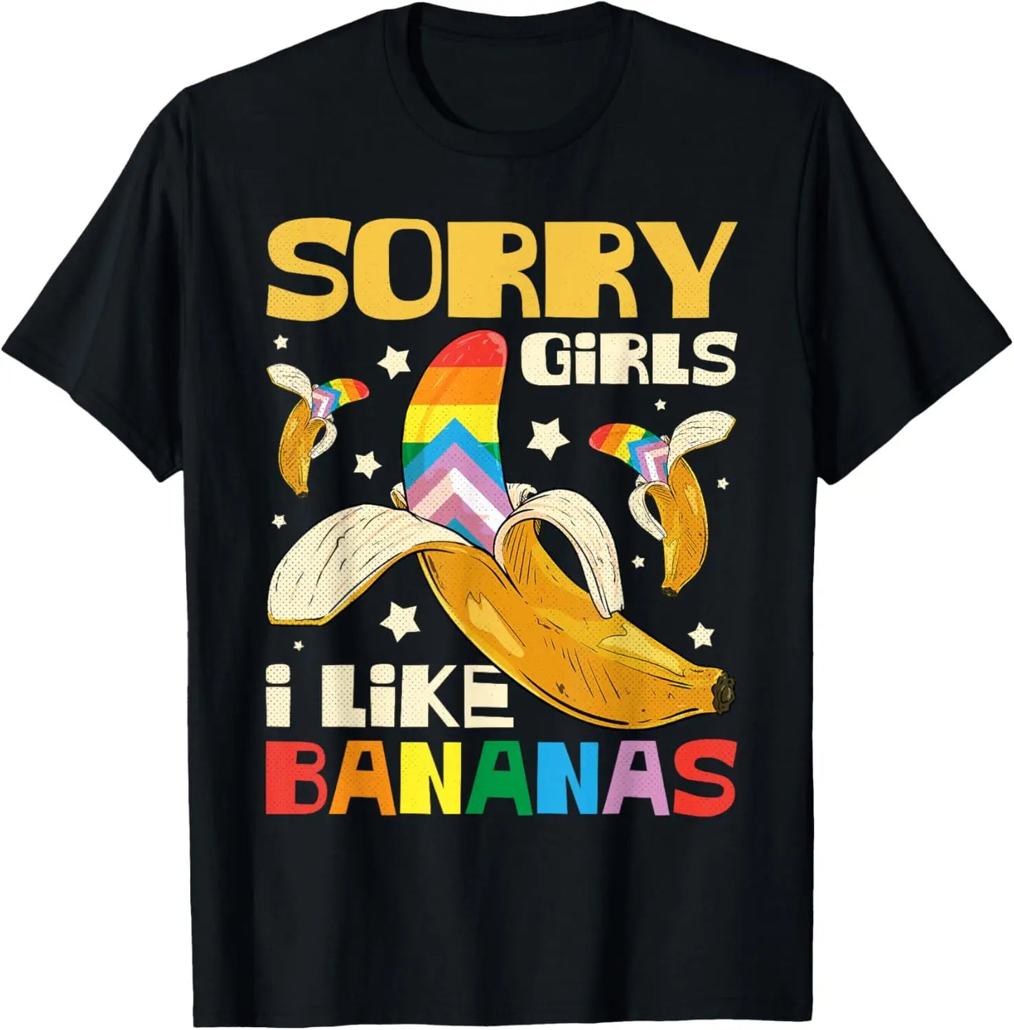 "Sorry Girl I Love Banana" Fun LGBTQ Gay Pride T-shirts Men Short Sleeve Fashion Streetwear Tshirts