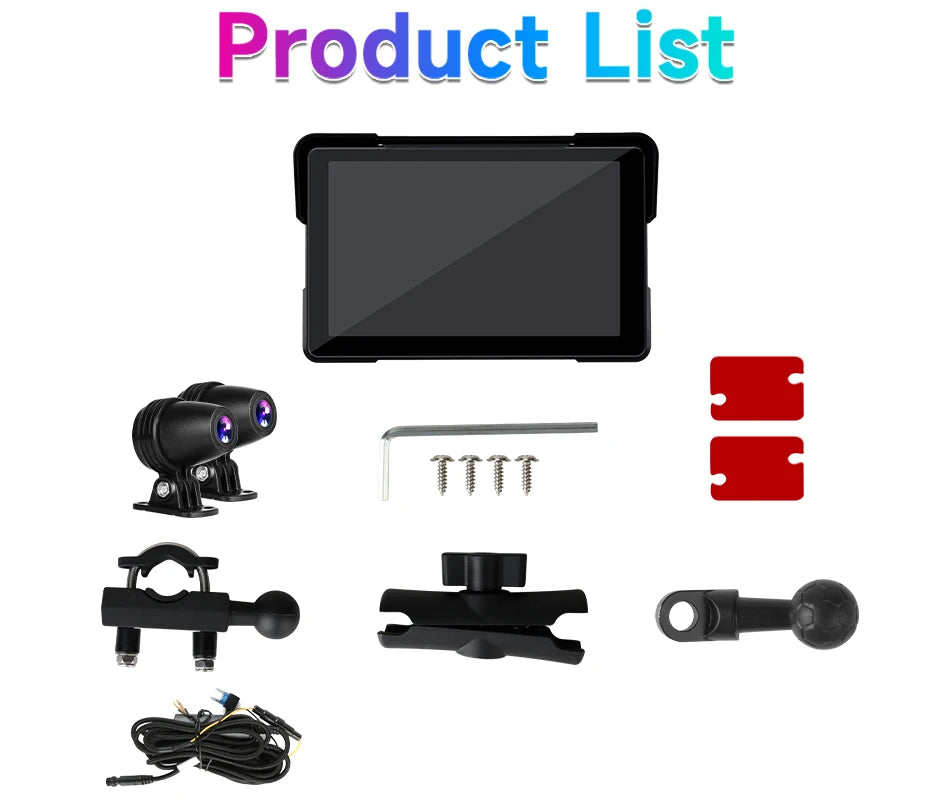 Vtopek 5"/7" inch Motorcycle DVR GPS Navigation Multimedia Player Wireless CarPlay Android Auto IPX7 Waterproof Screen Recorder