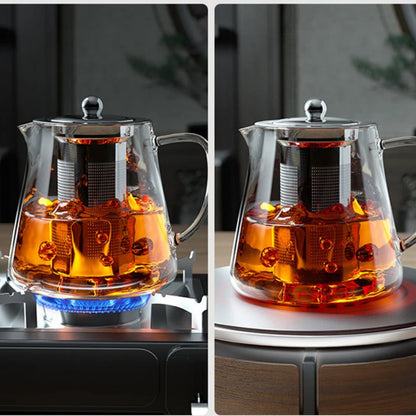 450/1300ML Arshen Filterable Heat-resistant Glass Teapot With 304 Stainless Steel filter Can Heated on Fire Clear Glass Teapot