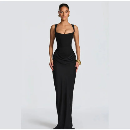 Sexy Square-neck Halter Mini Dress Women Pleated Sleeveless Backless High Waist Bodycon Dresses 2026 New Summer Lady Party Robes