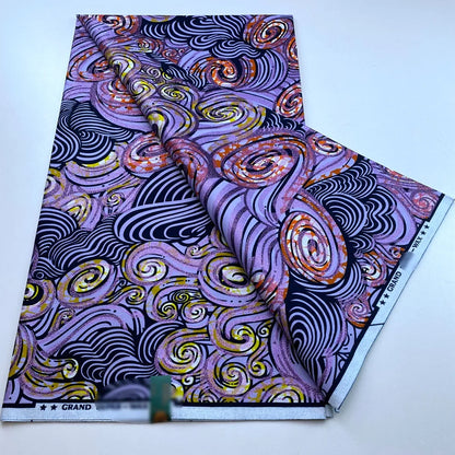 New African Wax Print Fabric Ankara Kitenge Pagne Loincloth Batik Wholesale Golden Glitter Grand 100Cotton Material For Sew 6yar