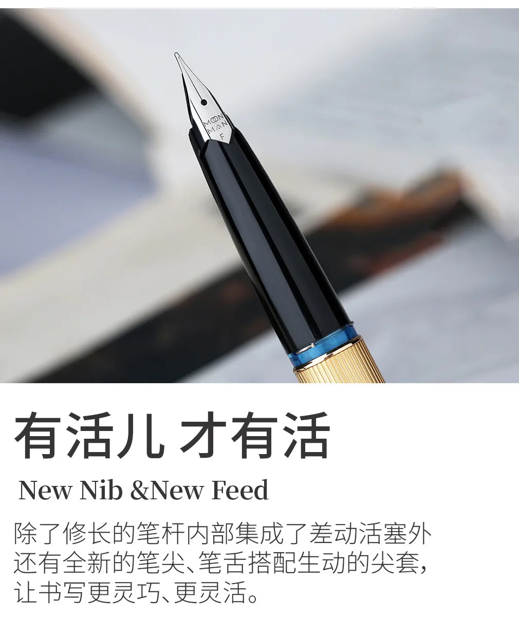 Limited MAJOHN B32 Metal Strive Piston Fountain Pen with Butterfly F Tip Student Adult Iridium Writing Ink Pen Office Supply