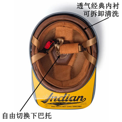 Vintage Motorcycle Helmet Retro Baseball Cap Open Face Half Hat Helmet Men Women Chopper Electric Motorcycles Cruiser Scooter