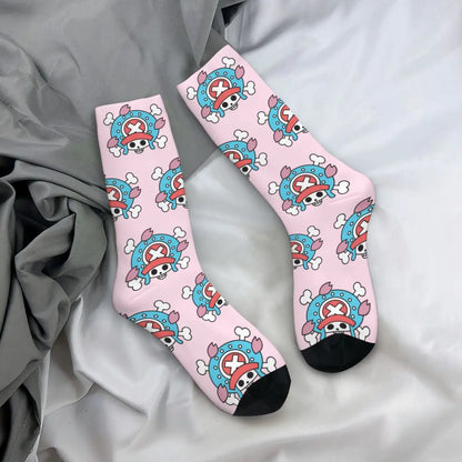 Fashion Men's Socks Harajuku Tony Tony Choppers Sock Luffys Zoros Trafalgar Law Anime Women's Socks Spring Summer Autumn Winter