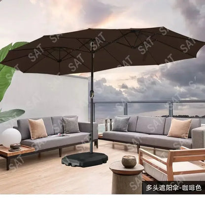 -Three-headed Parasol Outdoor Courtyard Leisure Umbrella With Big Umbrella Set Outside And Big Umbrella Stall Outdoor Garden