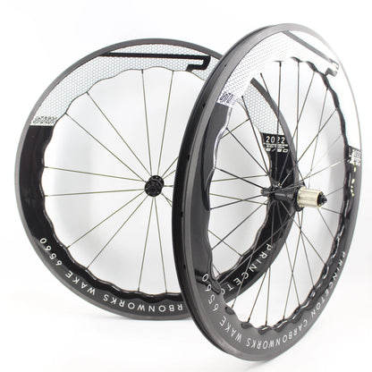 Newest 700C Road Bike UD Full Carbon Fibre wheelset Carbon Bicycle Wheelset clincher tubeless rims 65mm wave 25mm width V brake