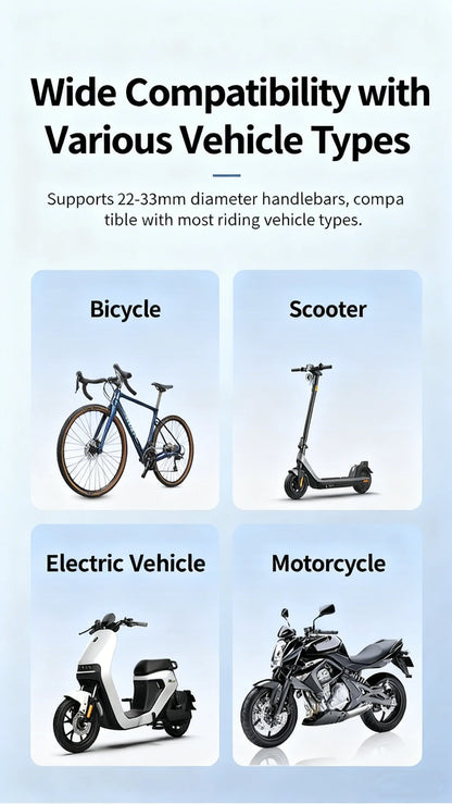 Motorcycle Riding Shock-Absorbing Phone Holder Adjustable Anti-Theft Quick Release Navigation Bracket with Mountain/Road Bicycle