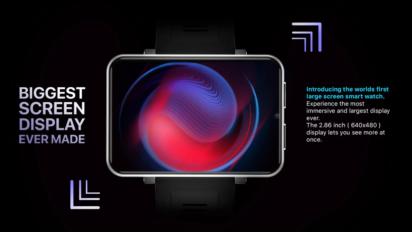 DM100 4G LTE Smart Watch 3GB RAM 32GB ROM 5MP Camera IPS 2700mah Battery 2.86 inch Screen Fitness Sports Sim Card Smartwatch Men