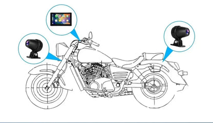7 inch Portable Motorcycle Navigation Support 2K Camera  IPX7 Waterproof LCD Display For Wireless CarPlay Android Auto