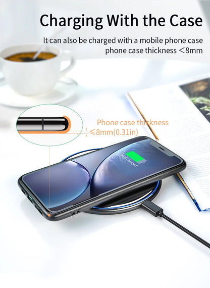 Essager 15W Qi Wireless Charger Fast Wireless Charging Pad Quick Induction Wirless Charger For iPhone 14 Pro max Xiaomi mi 9 Pro