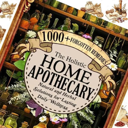1000+ Forgotten Apothecary Recipes Book Natural Herbal Remedies for Daily Wellness Vintage Aesthetic Detailed Illustrations
