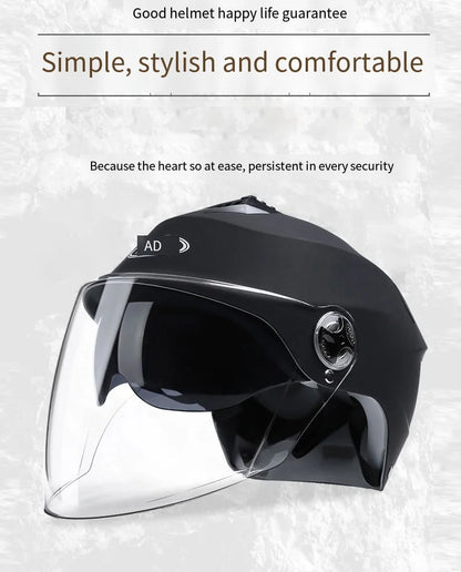 Motorcycle Helmets With Led Lights Moped Helmet Electric Scooter for Men Women With Double Visor Rechargeable Bicycle Light Bike