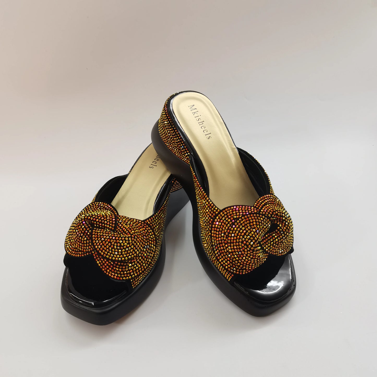 New Trendy Mid-heel Women's Sequins Slippers Outdoor Casual Slippers, High Quality Lady Party Shoes Elegant Shoes F5-1112-2