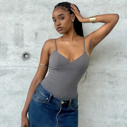 Women's Tops Bustier Corset Crop Slip Top Women Bodycon Backless Sexy Tops 2026New Brown Black Gray Camisole Vest Female Fashion