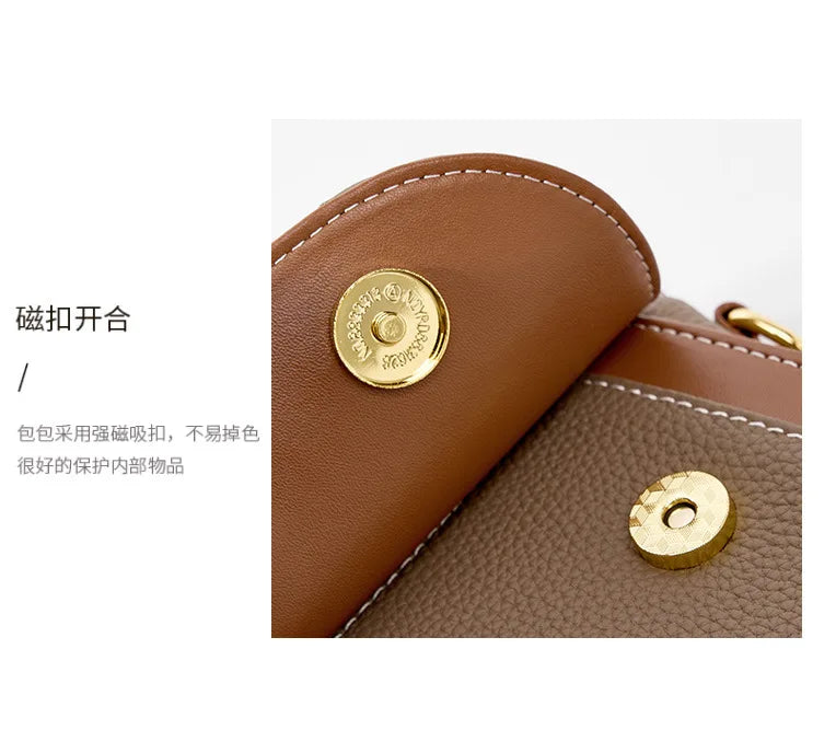 Luxury handbags female crossbody bags small square shoulder bag mom women bags new fashion 2025 genuine cowhide leather satchel