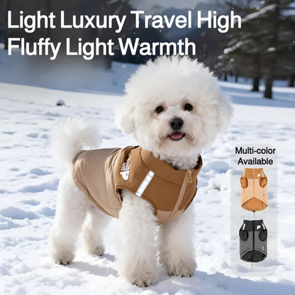 Winter warm pet clothes, trendy autumn and winter dog clothes, thickened dog cotton coat, cute