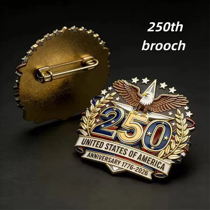 New 1/5pcs USA 250th Anniversary Independence Day Metal Badge Patriotic Brooch Pins For Backpack Clothing Hat Decor Gift