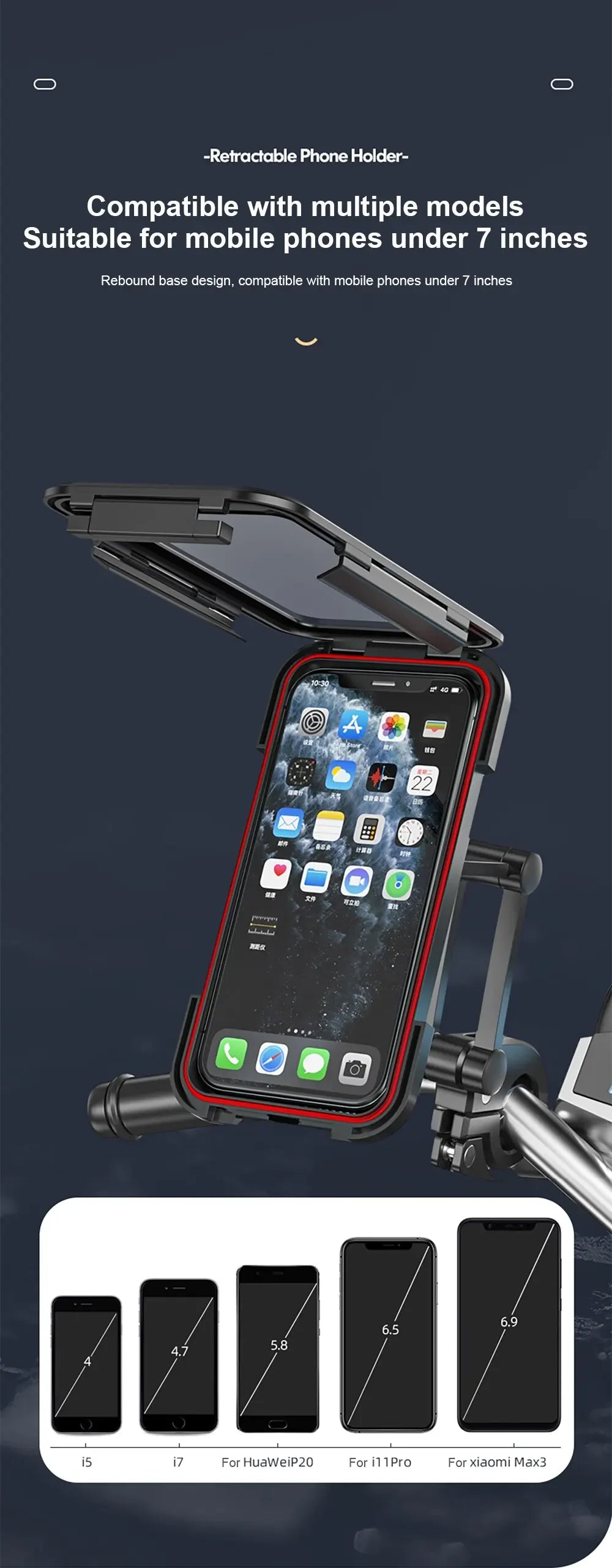 Waterproof 360° Swivel Phone Mount for Motorcycle/Bike – Adjustable Universal GPS Holder for Cellphones & Navigation Apps