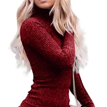 Stylish Autumn Sheath Dress  Mini All Match Lady Sweater Dress  Slim Spring Dress
