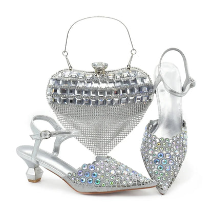 Hot Selling Pointed Toe Ladies Shoes Matching Bag Set for Nigeran Wedding Party Pumps Shoes for Women 2026 Designer Luxury