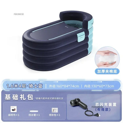Large Capacity Inflatable Bathtub Portable Home Folding Spa Steam Sauna Bathing Bucket Hotel Space Capsule