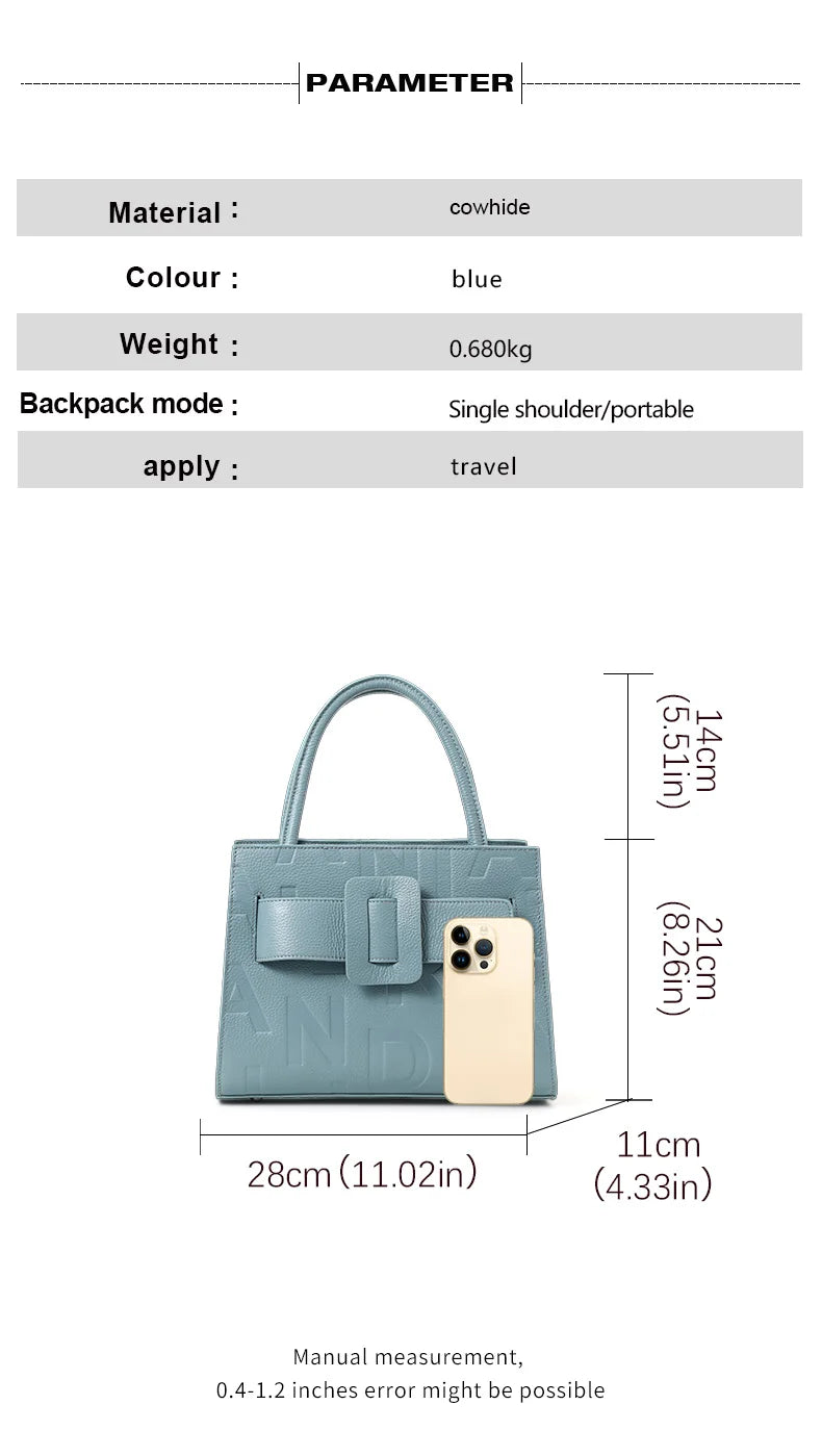 Genuine Leather Letter Bag for Women, Handbag and Crossbody Bag, 2025 New Trendy Women's Bag, Elegant and High-End Motorcycle Bag