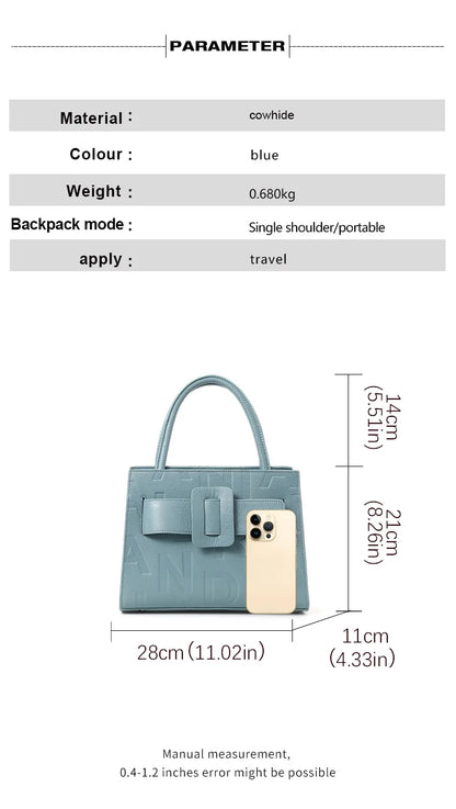 Genuine Leather Letter Bag for Women, Handbag and Crossbody Bag, 2025 New Trendy Women's Bag, Elegant and High-End Motorcycle Bag