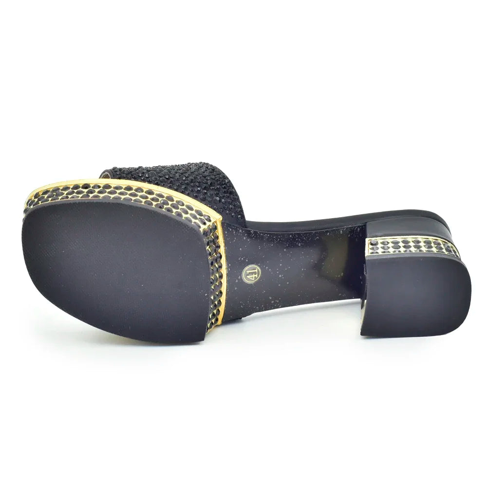New Design Full Crystal Open Toe Sandals Designer Shoes Women Luxury 2025 Nigerian Women Wedding Shoe Decorated with Rhinestone