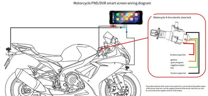 JMCQ 6.86'' Motorcycle DVR GPS Navigaton Wireless Carplay Android Auto Dash Cam IP67 Waterproof Dual Bluetooth Moto Monitor