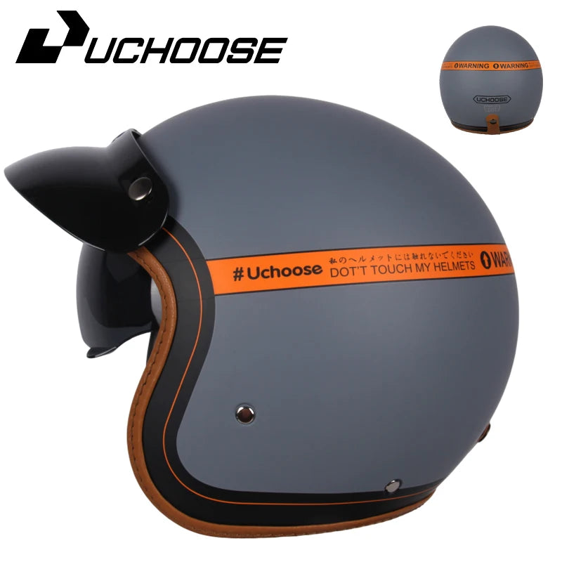 DOT Open Face Casco Moto Motorcycle Accessories Men Moto Helmets Certificated Retro Motorcycle Helmet Cafe Racer