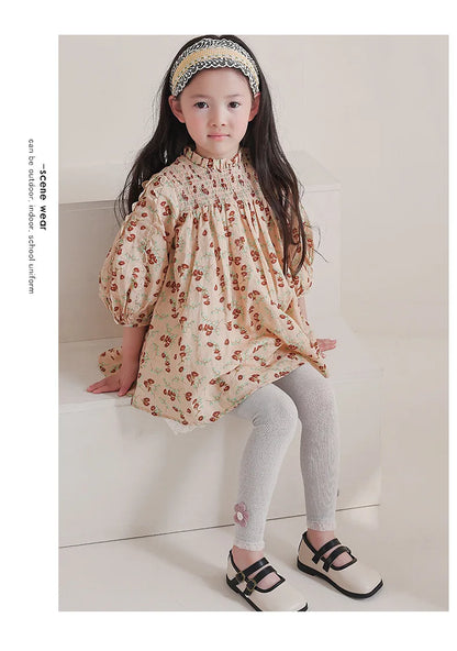 Girls Leggings Kids Hollow Out Pants Summer Children's Clothing Pencil Pants Flower Trousers Korean Style