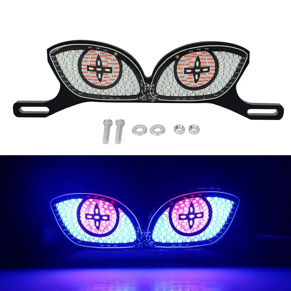 Motorcycle LED License Plate Decorative Lights Snake Eye Rear Tail Light Strobe Flashing Electric Motorcycle Modified Accessory