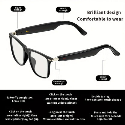 SENBONO Smart Glasses Bluetooth Call Volume Control Music Control Camera Control Built-in Microphone Sunglasses for Men Women