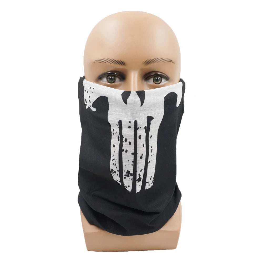 63-93 Vendetta Punisher Face Cover Tube Bandana Joker Men Motorcycling Riding Neck Gaiter Women Headband Mask Holloween Headwrap