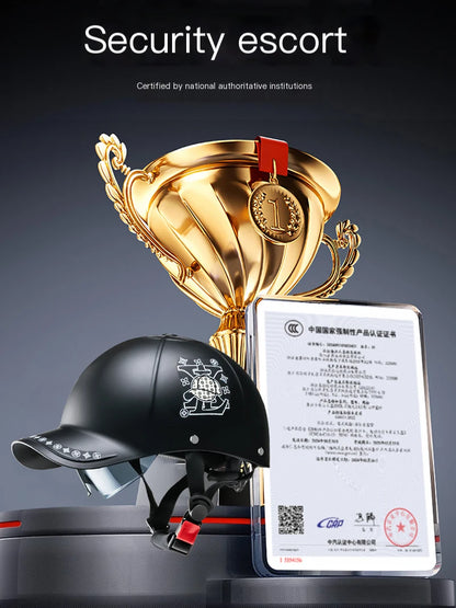 2025 For Cafe Racer Chopper Scooter Safety Hard Hat Half Face Vintage Summer Cap Motorcycle Half Helmet Baseball Cap Style