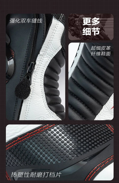 Green Motorcycle Boots Waterproof Motorcycle Boots Impact Resistant Botas De Seguridad Hombre Non-slip Botas De Moto Lightweight