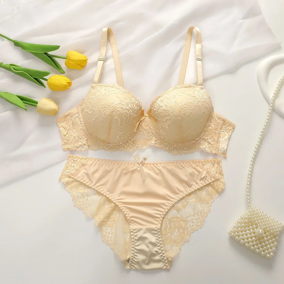 2-piece Sexy Multi-color Lingerie Set for Women's Gathering Push Up Underwear for Women's Flower Underwear Set A2155