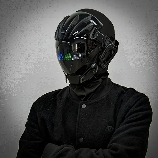 Black Cyberpunk Mask Cosplay Prop Ideal Gift for Halloween Bar Club Party Stage Performance Photo Shoot Collectible