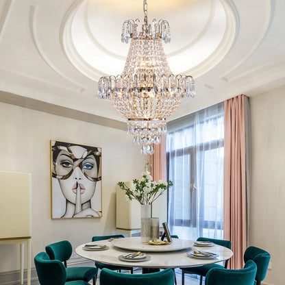 ARLGSITE Luxury Gold Crystal Chandelier Elegant Dazzling K9 Crystals Ceiling Light for Living Room Dining Room Hallway-Gold
