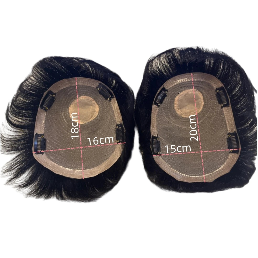 100% Human Hair Toupee Wigs for Men Hair Male Wig Capillary Prothesis Replacement System Men's Wig Real Hair for Cover Grey Hair
