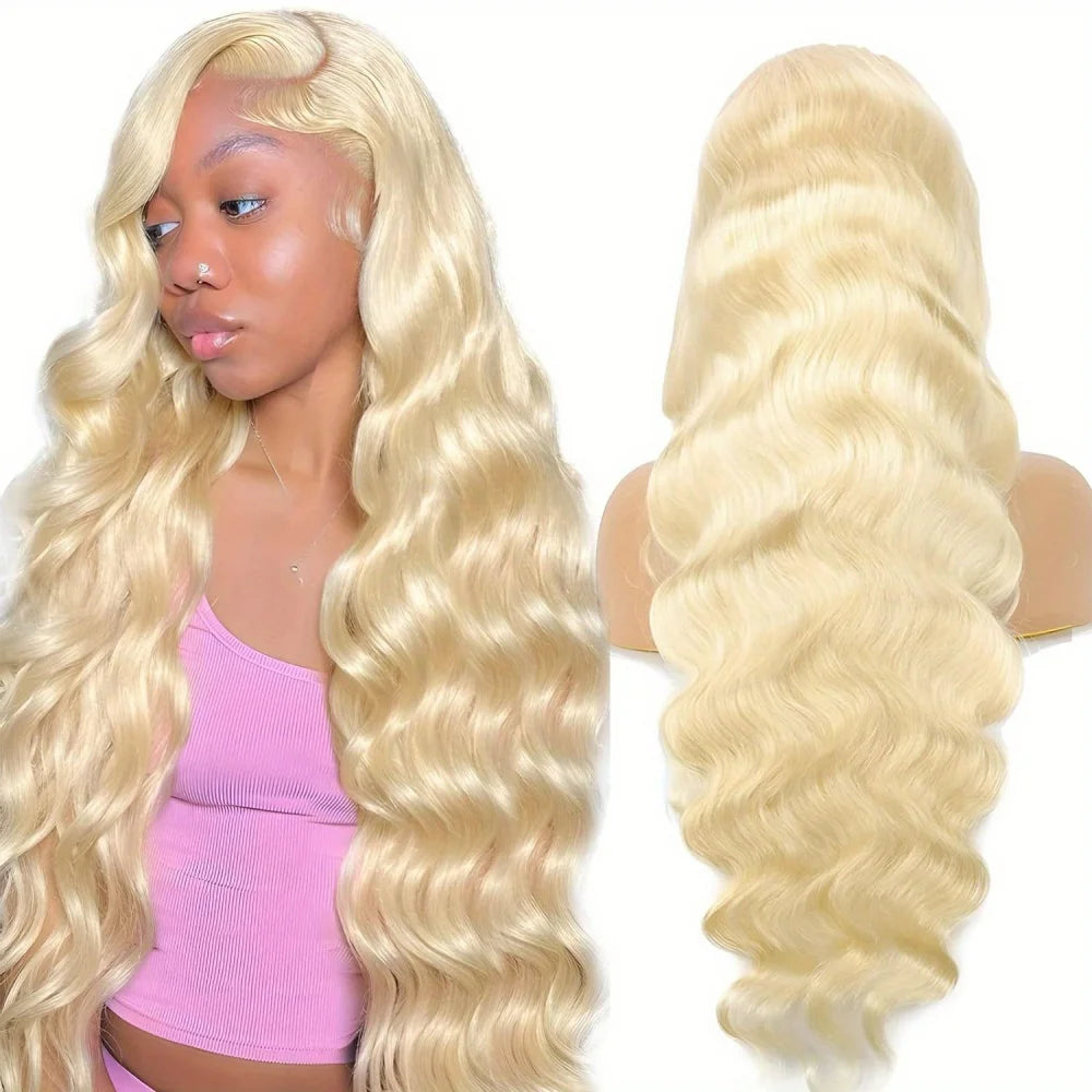 13x4 13x6 Body Wave Blonde Lace Front Wig 613 Human Hair Pre Plucked 250% Density HD Transparent Lace Frontal Wig 100% Human Wig
