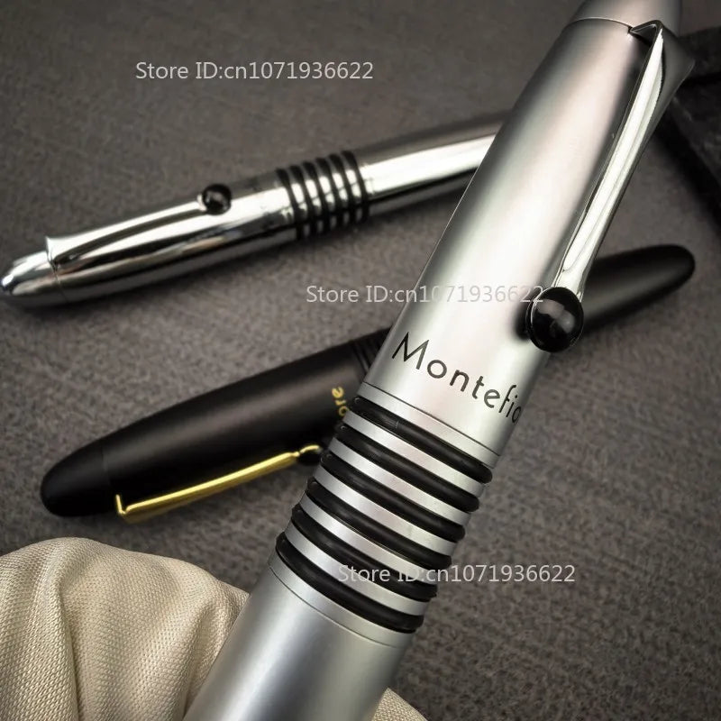 Benovel F857 Small Steel Cannon Pen Brass Chrome Plated All Metal Adult Student Calligraphy Practice Office Advanced Ink Pen