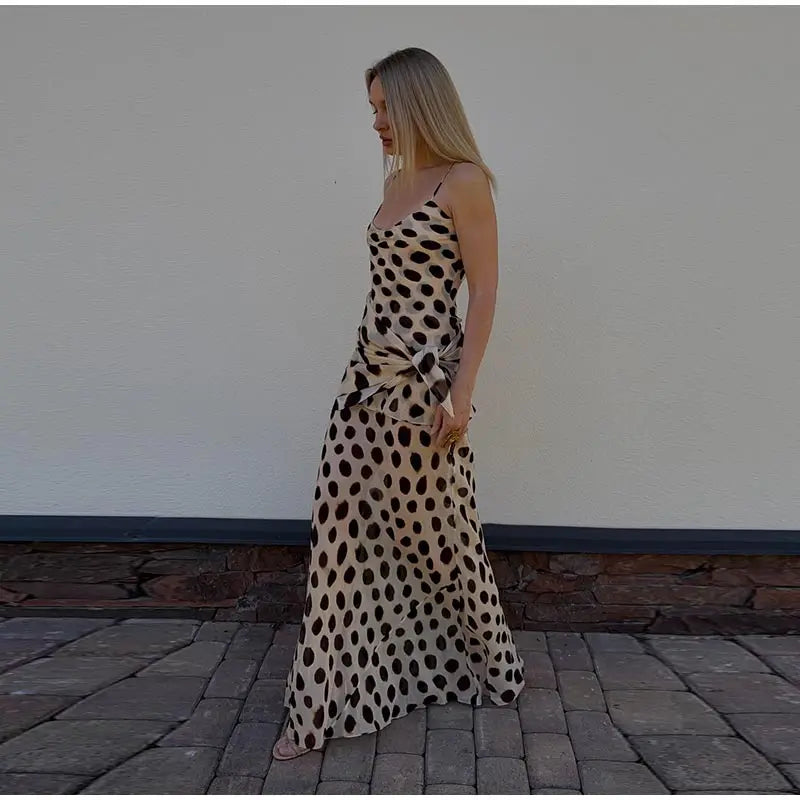 2026 Women Chic Vacation Outfits Fashion Leopard Print Sheer Chiffon Shirt Casual Turn-down Collar Mini Dress & Detachable Scarf